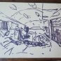 Six Sketching D'Author Drawings Preparatory View Station Railway Train P28.5