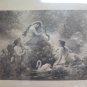 Antique Engraving from an Painting by Hans Zatzka with Frame of Great Dimensions
