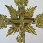 Crucifix Antique Bronze Golden Table Beginning '900 cross Christ GR6
