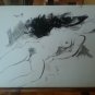 Renato Guttuso Watercolour Original Nude Feminine Signed on Cardboard
