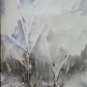 Painting Watercolour Painting with the Technical Frost Landscape Winter Hat