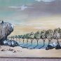 Modern Painting Years 1980's Signed Style Onirico Metaphysical Oil
