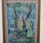Two Paintings Indian India Painted on Fabric with Shapes Female Asia PS1