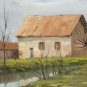 Painting Oil on Linen Signed Ascanio Cacciamali View Countryside Lombardy X9