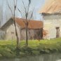 Painting Oil on Linen Signed Ascanio Cacciamali View Countryside Lombardy X9