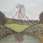 Painting Antique Oil on board Signed Landscape Alpine Cervino Matterhorn G24