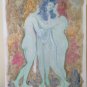 Painting Vintage Technical Mixed Experimental Nude Female the Three Graces P33.8
