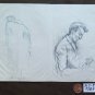 Drawing Sketch on Basket Studio for I Fugure Whole Pen & Pencil Vintage P28.7