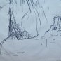 Drawing Sketch on Basket Studio for I Fugure Whole Pen & Pencil Vintage P28.7