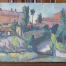 Antique Painting Painting Format Widescreen Landscape Signed with Warranty