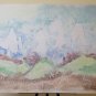 Shapes Astrtatte Painting a Technical Mixed Abstract Vintage Original P33.1