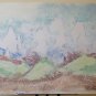 Shapes Astrtatte Painting a Technical Mixed Abstract Vintage Original P33.1