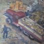 Painting Vintage half' Twentieth Century Oil on board View Country with Truck p8