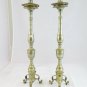 Two Ancient Candelabra Candlesticks Style Baroque Period '800 1800 XIX Century