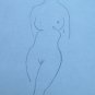 Two Old Drawings Sketching Studio Nude Feminine Portrait Pencil on Basket P28.6