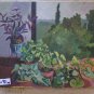 View from the Window Painting Antique Landscape in Spring Signed Original p8