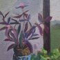 View from the Window Painting Antique Landscape in Spring Signed Original p8