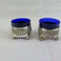 Salad Crisper Portapepe Glass Blue & Metal Silver Saline Salt 1800/1900 R70