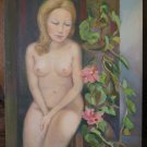 Painting Modern 1960's Nude Feminine Dipito Oil on Linen with Warranty p15