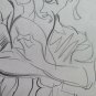 Drawing Vintage Pencil on Card 1960's War Vietnam Boy Soldier P28.7