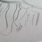 Drawing Vintage Pencil on Card 1960's War Vietnam Boy Soldier P28.7