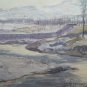 Antique Painting Years' 40 Landscape Winter Snowy Countryside Emiliana P28.53