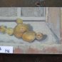 Potatoes on Table Nature Still Painting Oil board Antique Warranty p16