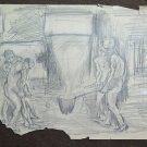 Old Drawing Theme Occupational of Painter Communist G.Pancaldi