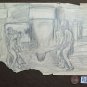 Old Drawing Theme Occupational of Painter Communist G.Pancaldi