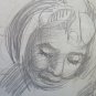 DRAWING ANTIQUE STUDIO PREPARATORY PORTRAIT MAIDEN SKETCH ORIGINAL P28.5