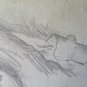 DRAWING ANTIQUE STUDIO PREPARATORY PORTRAIT MAIDEN SKETCH ORIGINAL P28.5