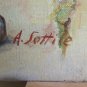 Painting Antique Oil on board Signed Landscape Alpine Mountains in Summer G24