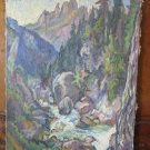 Landscape Alpine Painting Oil on Linen from the Master Painter Pancaldi Vintage
