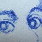 Drawing Antique Portrait Girl Opera Original Pen on Basket Years' 40 P28.6