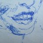Drawing Antique Portrait Girl Opera Original Pen on Basket Years' 40 P28.6
