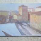 48x17 5/16in Painting Oil on board Vintage View Format Widescreen Signed P19