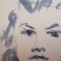 Drawing Sketch on Basket Shapes Mothers Child Portrait Vintage Baby P28.7