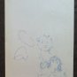 Drawing Sketch on Basket Shapes Mothers Child Portrait Vintage Baby P28.7