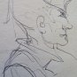 Antique Drawing a Pen on Basket Studio for Faces Human Opera Original P28.5