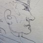 Antique Drawing a Pen on Basket Studio for Faces Human Opera Original P28.5
