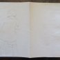 Antique Drawing a Pen on Basket Studio for Faces Human Opera Original P28.5