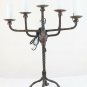 Table Lamp Wrought Iron Obtained from an Candlestick Antique Lampshade CH4