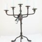 Table Lamp Wrought Iron Obtained from an Candlestick Antique Lampshade CH4