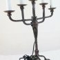 Table Lamp Wrought Iron Obtained from an Candlestick Antique Lampshade CH4