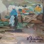 Painting Vintage Painting Oil on board Signed Garcia Landscape Countryside c4