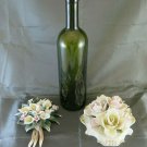 Two Figurines Floral Porcelain Bisquit a Capodimonte Bouquet Flowers PS8