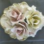 Two Figurines Floral Porcelain Bisquit a Capodimonte Bouquet Flowers PS8