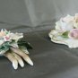 Two Figurines Floral Porcelain Bisquit a Capodimonte Bouquet Flowers PS8