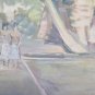 Painting Antique Painting Watercolour Landscape Winter Snowy Snowman Case