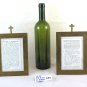 Two Old Cornci Altar Cards with cross Crucifix Frame Period GR11